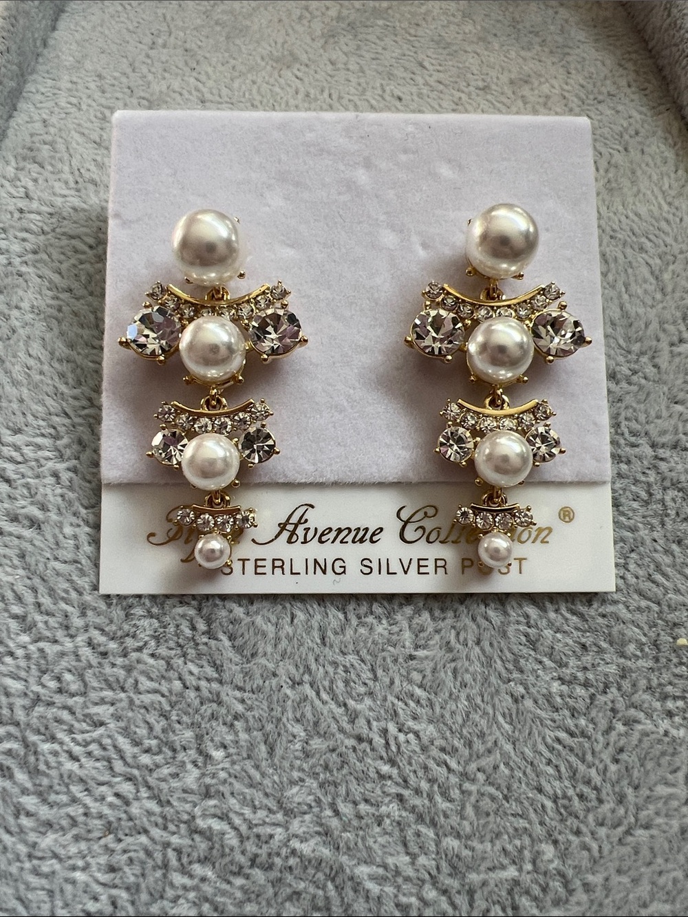 Gold-Tone Pearl & Crystal Drop Earrings - Ivory Pearls